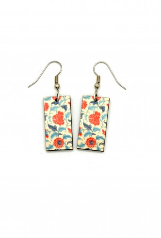 Chinese Red Wallpaper Earrings